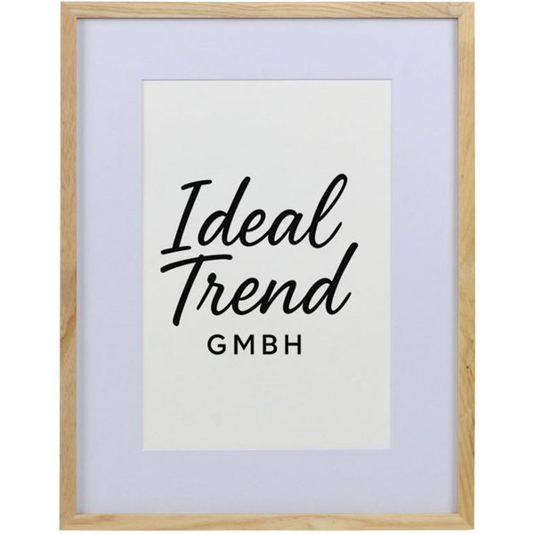 IDEAL TREND Bilderrahmen Bilderrahmen Massivholz Eiche mit Passepartout & gehärtetem Echtglas O, für 1 Bilder (1 St), Eichenholz Bilderrahmen mit Passepartout u