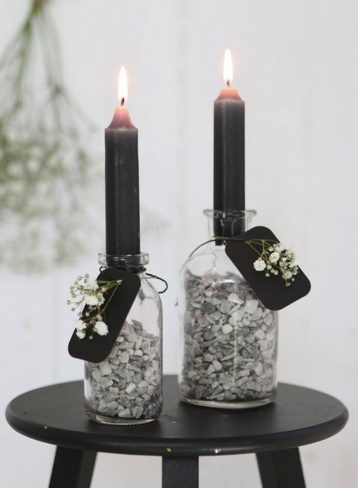 ideas 4 seasons Spitzkerze Stabkerze 7er Set, Rustikale Tafelkerze, 11 x 2cm – Bild 2 von 3
