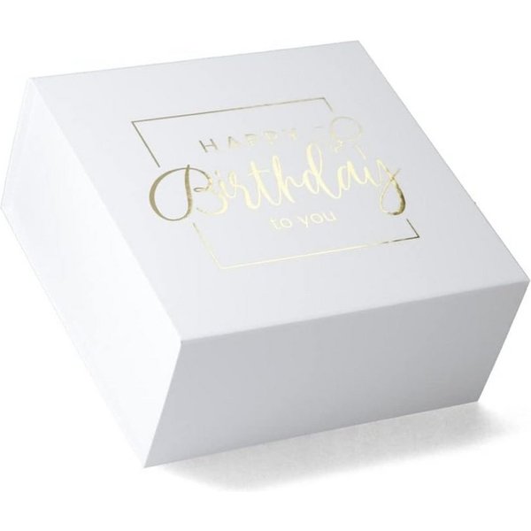 ideas in Boxes Geschenkbox Happy Birthday Geschenkkarton, Premium Magnetbox, Geschenkverpackung für Geburtstag mit Schriftzug