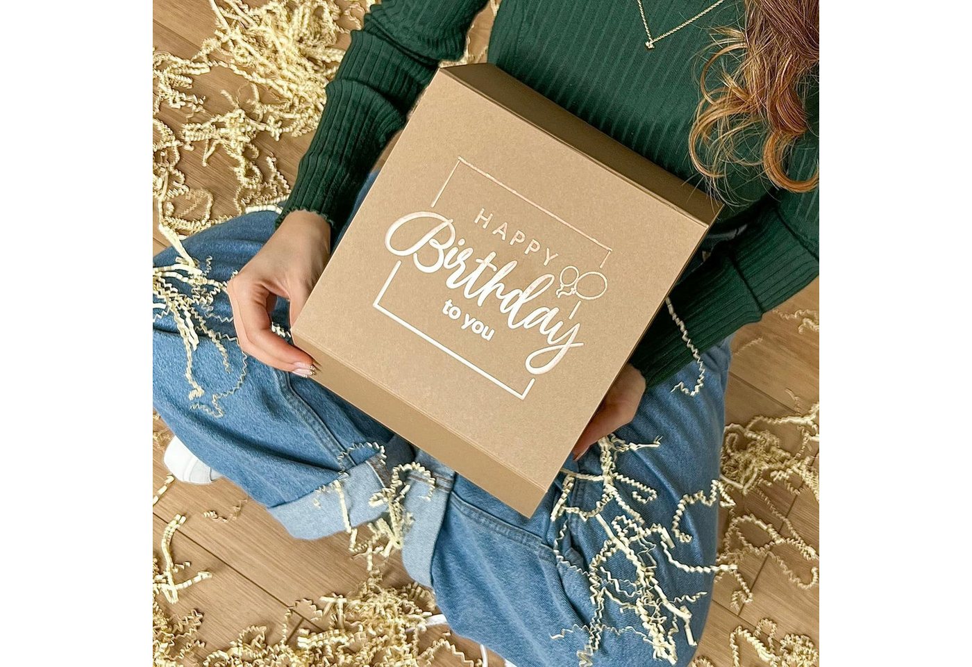 ideas in Boxes Geschenkbox Happy Birthday Geschenkkarton, Premium Magnetbox, Geschenkverpackung für Geburtstag mit Schriftzug – Bild 3 von 4