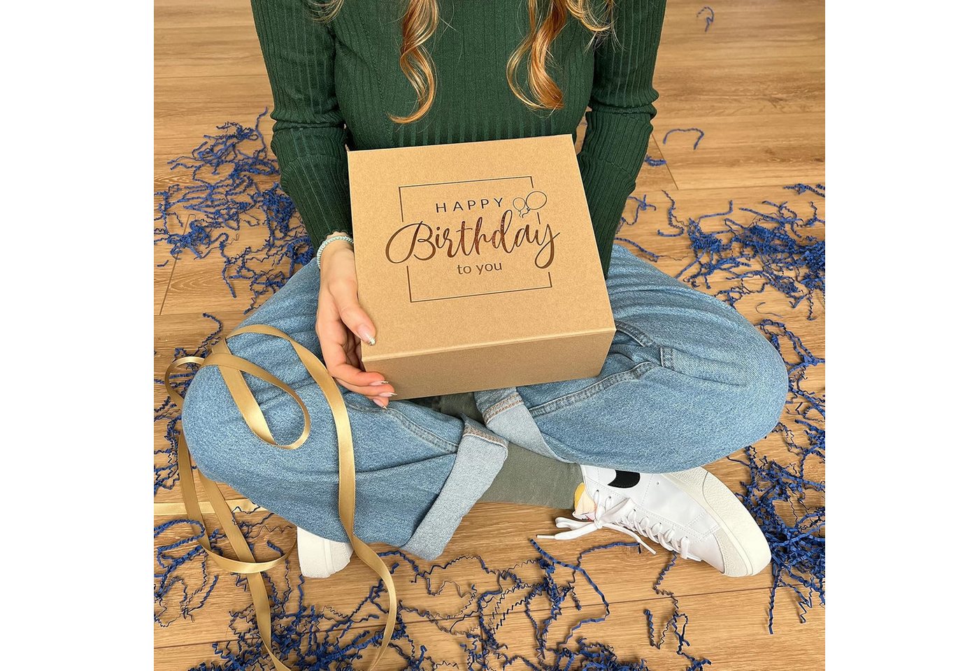 ideas in Boxes Geschenkbox Happy Birthday Geschenkkarton, Premium Magnetbox, Geschenkverpackung für Geburtstag mit Schriftzug – Bild 4 von 4