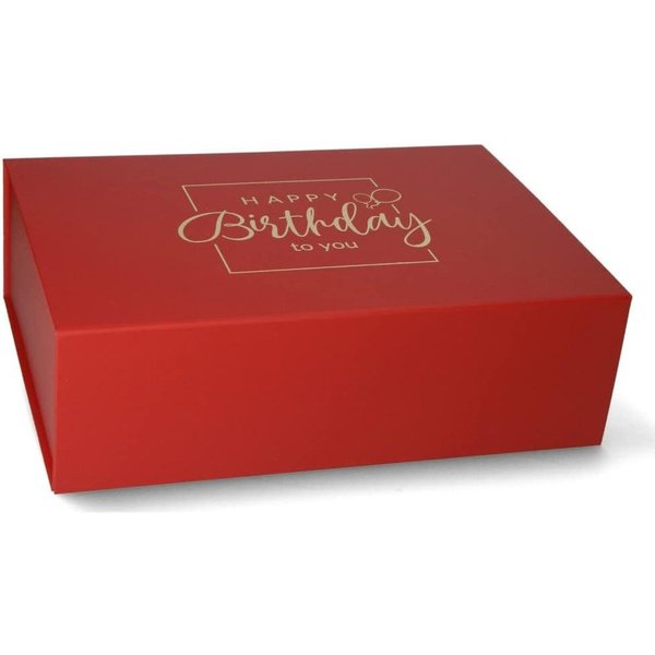ideas in Boxes Geschenkbox Happy Birthday Geschenkkarton, Premium Magnetbox, Geschenkverpackung für Geburtstag mit Schriftzug