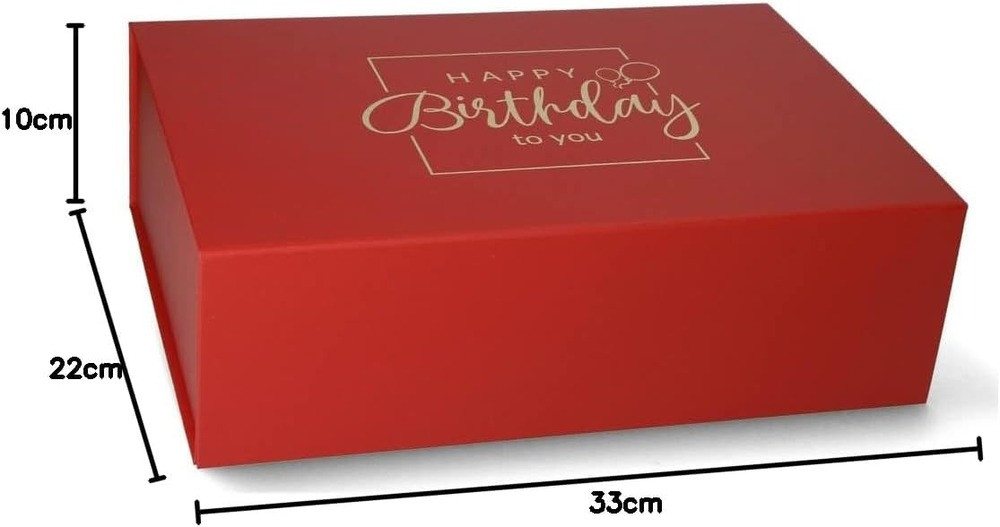 ideas in Boxes Geschenkbox Happy Birthday Geschenkkarton, Premium Magnetbox, Geschenkverpackung für Geburtstag mit Schriftzug – Bild 3 von 4