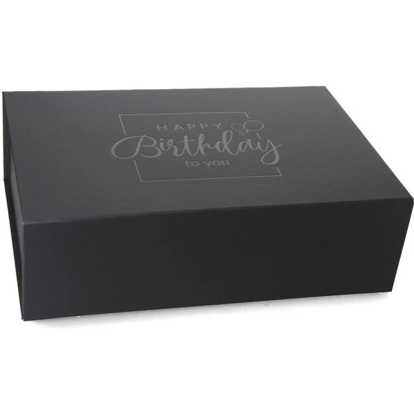 ideas in Boxes Geschenkbox Happy Birthday Geschenkkarton, Premium Magnetbox, Geschenkverpackung für Geburtstag mit Schriftzug
