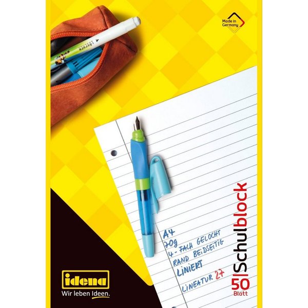 Idena Collegeblock Schulblock - liniert, DIN A4