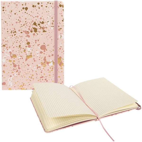 Idena Notizbuch Notizbuch Sparkle Rosé - kariert, 100 g/m²