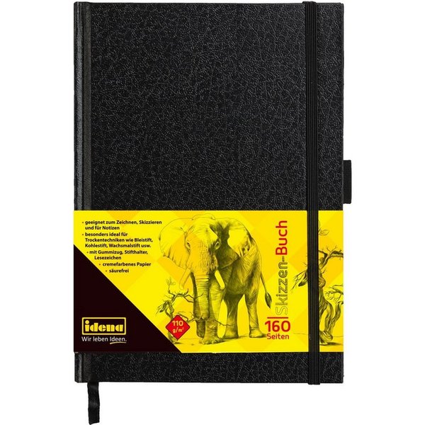 Idena Skizzenblock Skizzen-Buch - DIN A5, 160 Seiten, 110 g/m²