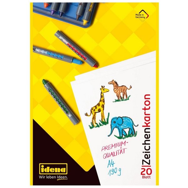 Idena Zeichenkartonblock Zeichenkarton - DIN A4, 20 Blatt