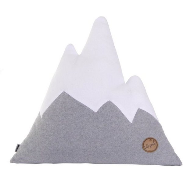 IDEPUL by Idealer Pulverschnee Dekokissen MountainIDE, waschbar, Innenkissen, Fleece, Bergform, mit Reißverschluss