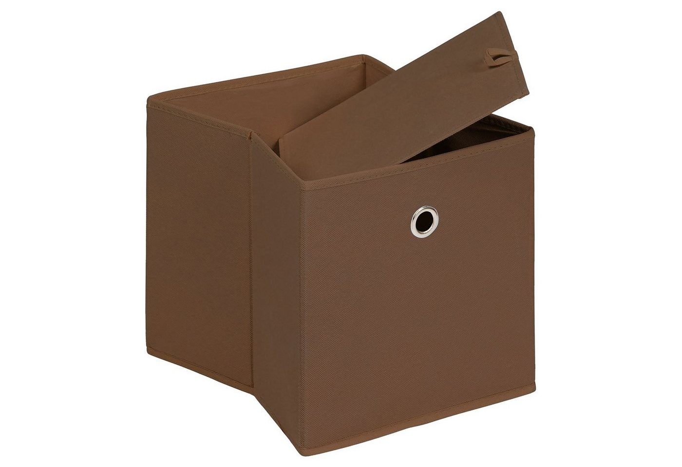 IDIMEX Aufbewahrungsbox ELA (Set), Aufbewahrungsboxen im 2er Set, Regalboxen mit Griff 27x27cm braun – Bild 3 von 4