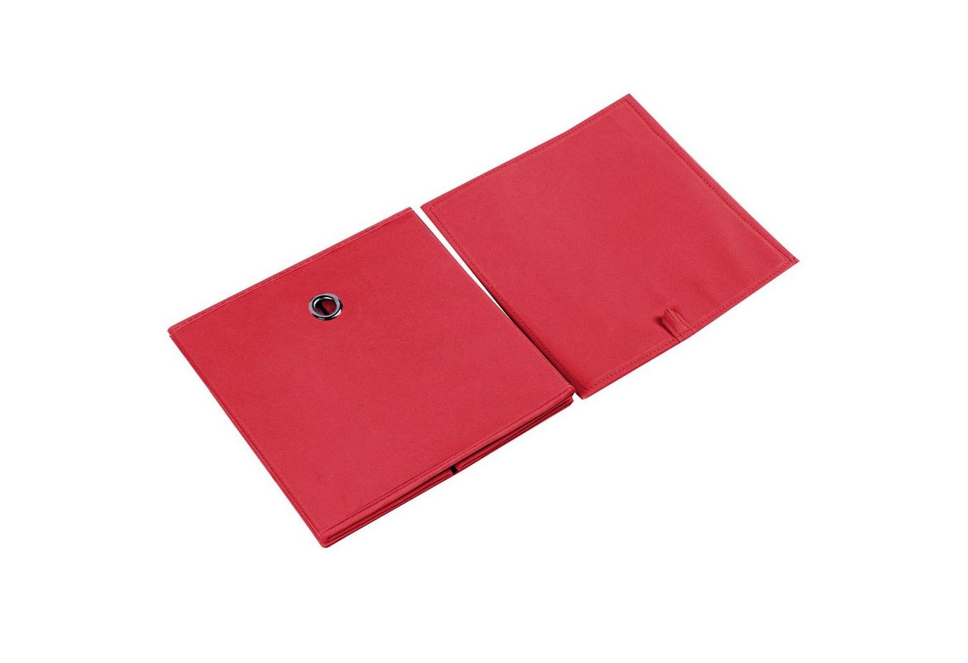 IDIMEX Aufbewahrungsbox ELA (Set), Aufbewahrungsboxen im 2er Set, Regalboxen mit Griff 27x27cm rot – Bild 4 von 5