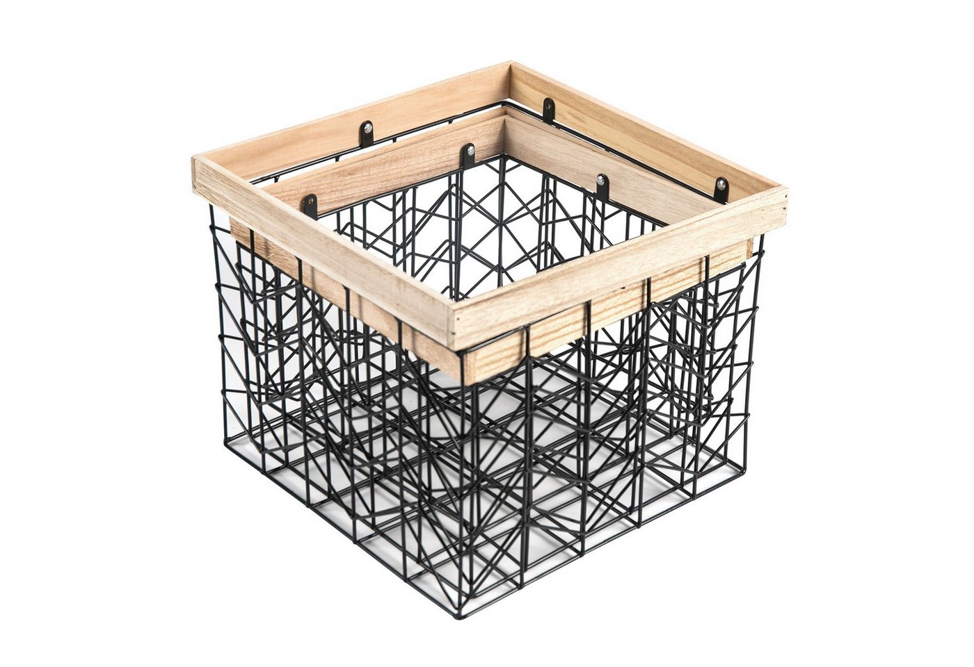 IDIMEX Aufbewahrungskorb BOHAI (Set), Metallkorb BOHAI 3er Set Drahtkorb Organizer schwarz/natur – Bild 3 von 4