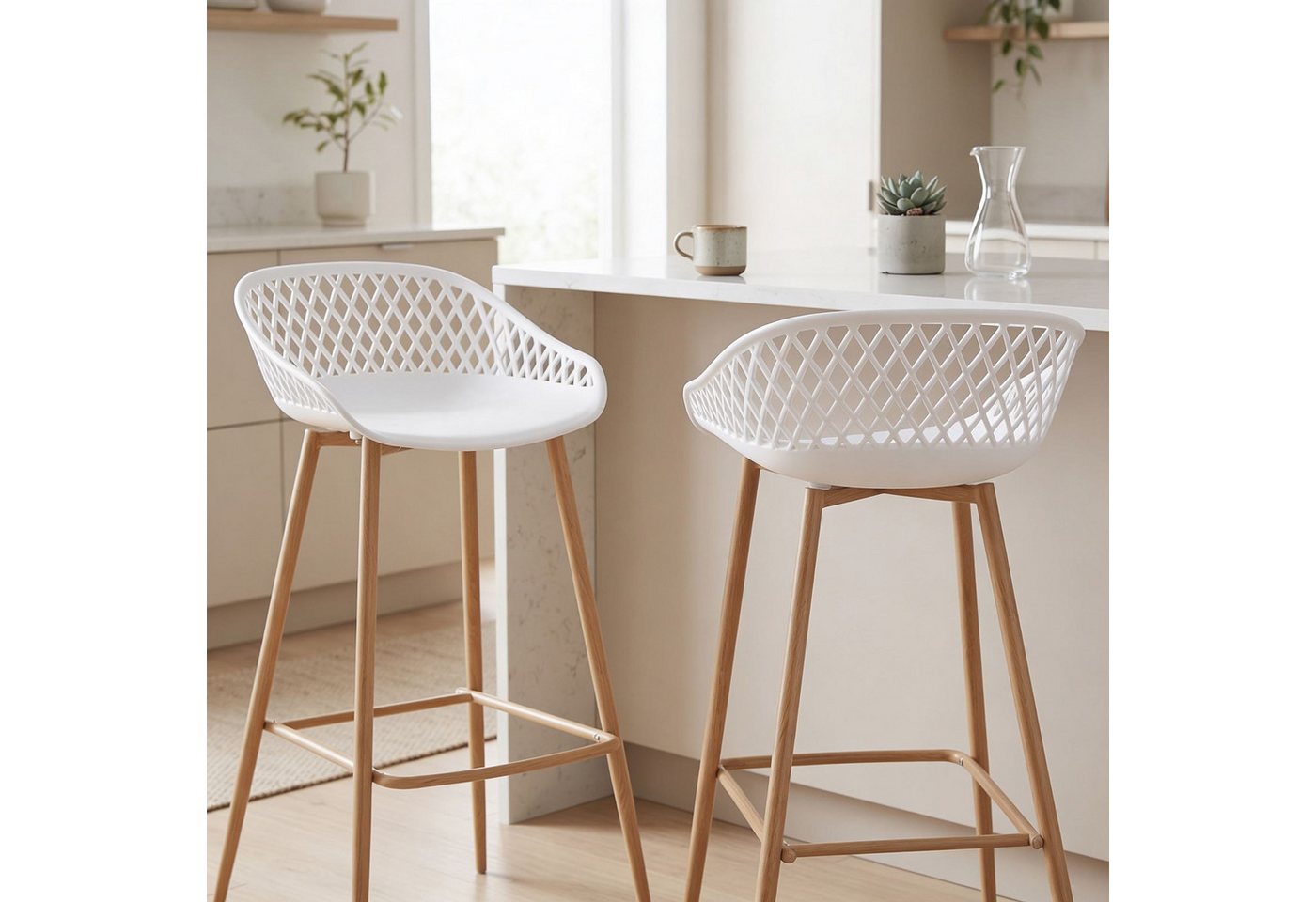IDIMEX Barhocker IREK, Barhocker 2er Pack Barstuhl Theke Bar Hocker Tresenhocker Retro Design – Bild 2 von 5