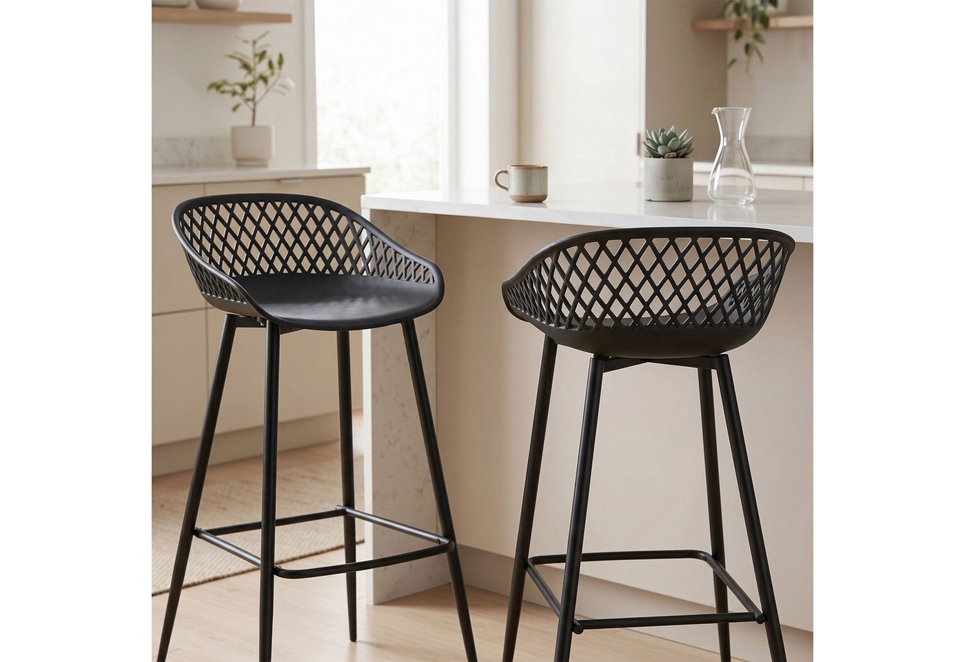 IDIMEX Barhocker IREK, Barhocker 2er Pack Barstuhl Theke Bar Hocker Tresenhocker Retro Design – Bild 2 von 5