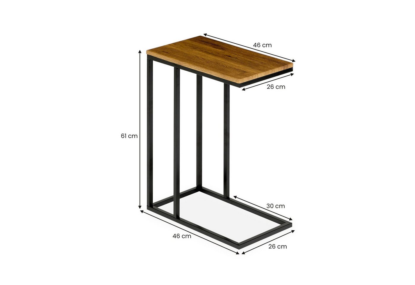 IDIMEX Beistelltisch DEBORA, Couchtisch mit Metallgestell aus MDF-Platte Sofatisch vintage/schwarz – Bild 4 von 4