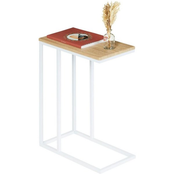 IDIMEX Beistelltisch DEBORA, Couchtisch mit Metallgestell aus MDF-Platte Sofatisch Eiche/Weiß