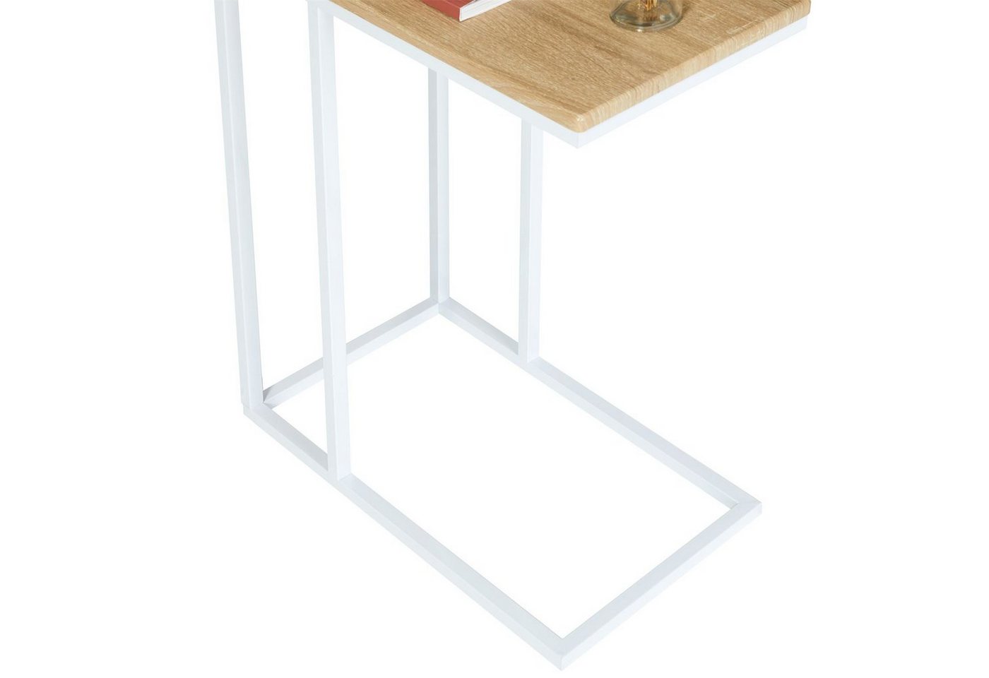 IDIMEX Beistelltisch DEBORA, Couchtisch mit Metallgestell aus MDF-Platte Sofatisch Eiche/Weiß – Bild 4 von 5