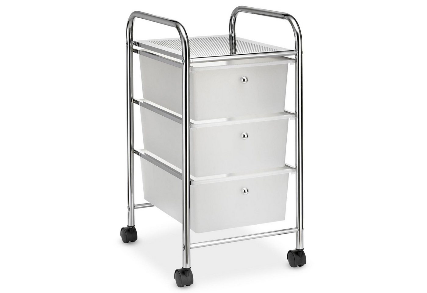 IDIMEX Beistellwagen GINA, Badrollwagen 3 Schubladen und Ablage Kosmetik Aufbewahrung chrom – Bild 3 von 4