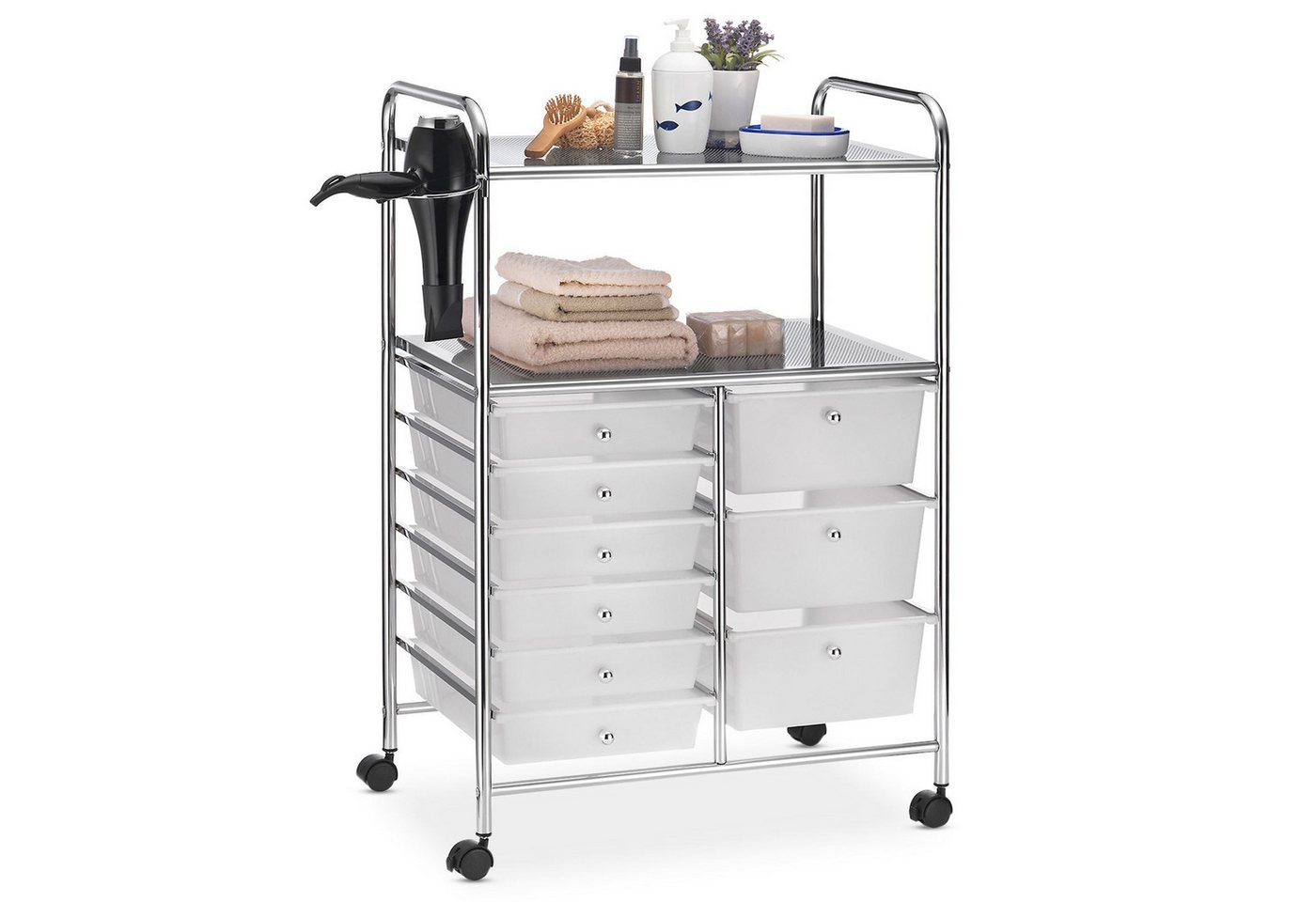 IDIMEX Beistellwagen MARITA, Rollwagen Kosmetik Badregal Beistellwagen Friseurwagen Rollcontainer 9 – Bild 2 von 5