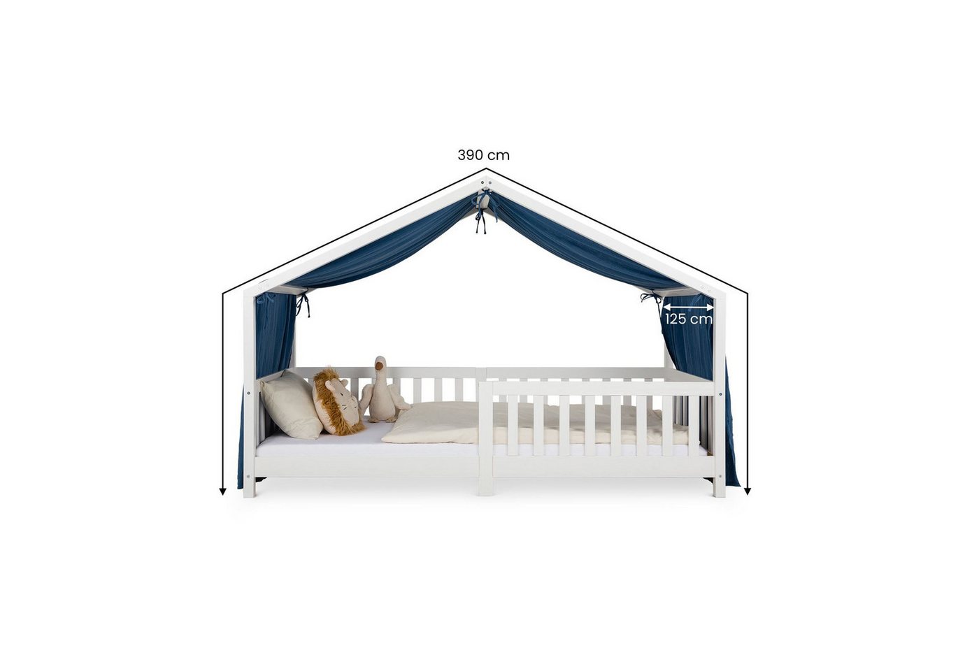 IDIMEX Betthimmel LIAN, Betthimmel Hausbett Deko, Musselin Baldachin aus 100% Baumwolle blau – Bild 5 von 5