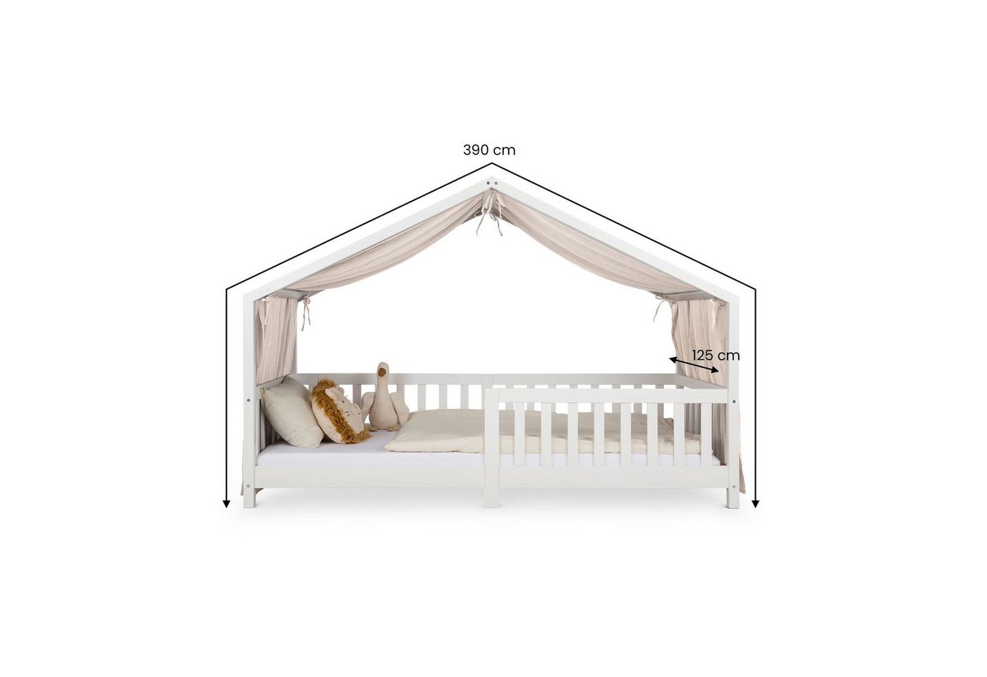 IDIMEX Betthimmel LIAN, Betthimmel Hausbett Deko Musselin Baldachin aus 100% Baumwolle beige – Bild 5 von 5