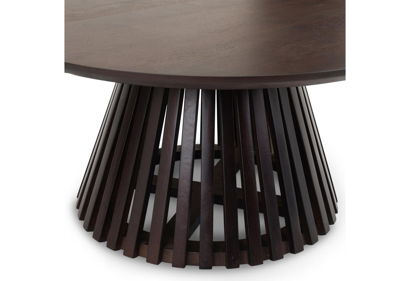IDIMEX Couchtisch AMILA, Wohnzimmertisch 90 cm aus Mangoholz mit Lamellen-Gestell Dunkelbraun – Bild 4 von 5