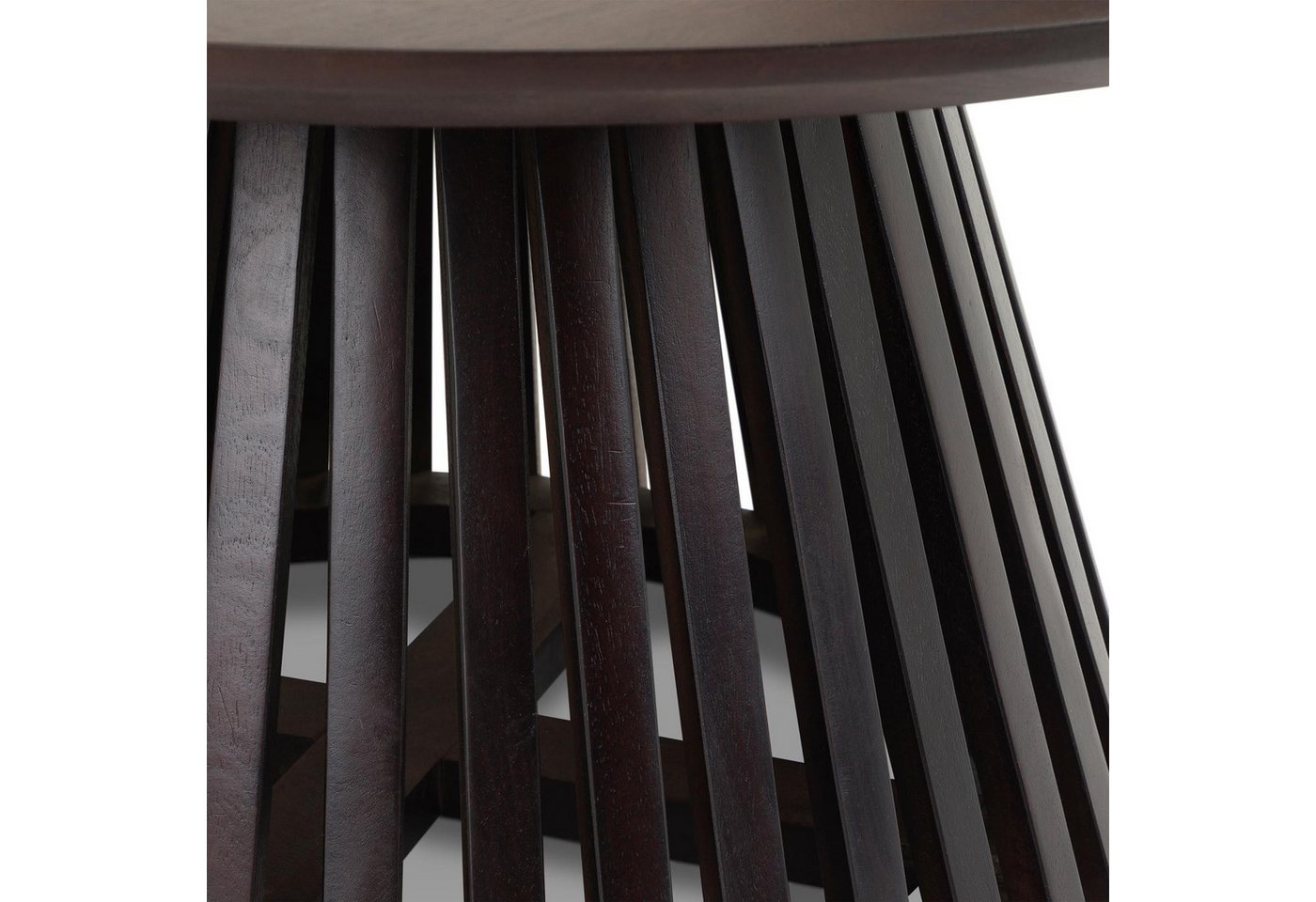 IDIMEX Couchtisch AMILA, Wohnzimmertisch 90 cm aus Mangoholz mit Lamellen-Gestell Dunkelbraun – Bild 5 von 5