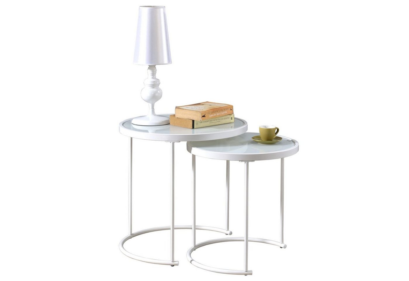 IDIMEX Couchtisch LEYRE, Couchtisch 2er Beistelltisch 2 Satztisch Glas Wohnzimmertisch Soaftisc – Bild 2 von 3