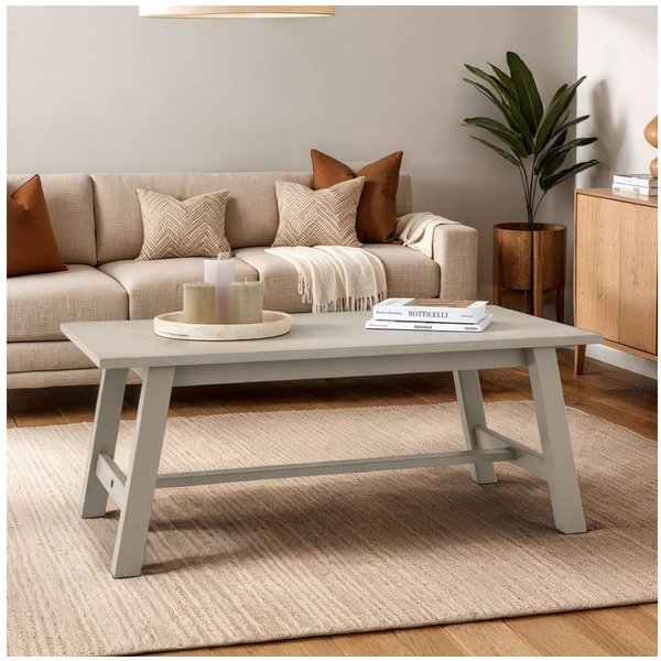 IDIMEX Couchtisch LUZERNA, Wohnzimmertisch 45x60 cm aus Massivholz, moderer Sofatisch grau