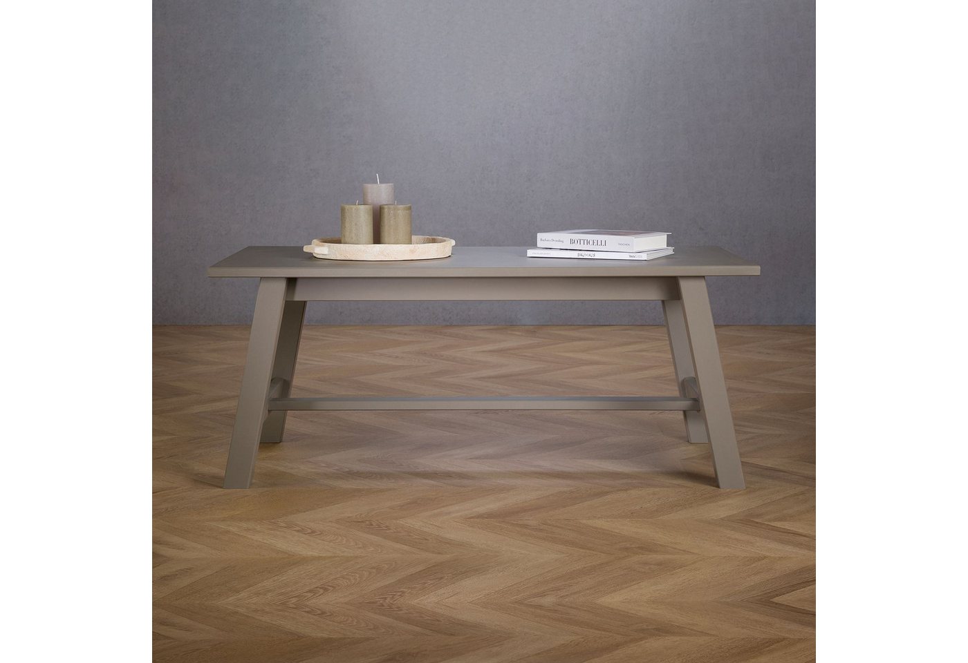 IDIMEX Couchtisch LUZERNA, Wohnzimmertisch 45x60 cm aus Massivholz, moderer Sofatisch grau – Bild 2 von 5