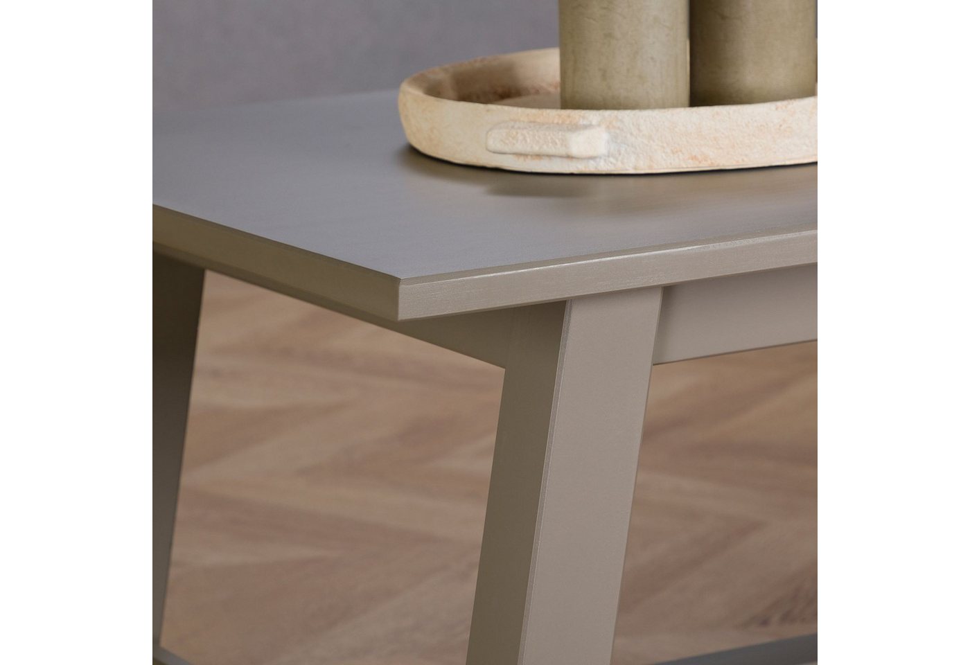 IDIMEX Couchtisch LUZERNA, Wohnzimmertisch 45x60 cm aus Massivholz, moderer Sofatisch grau – Bild 3 von 5