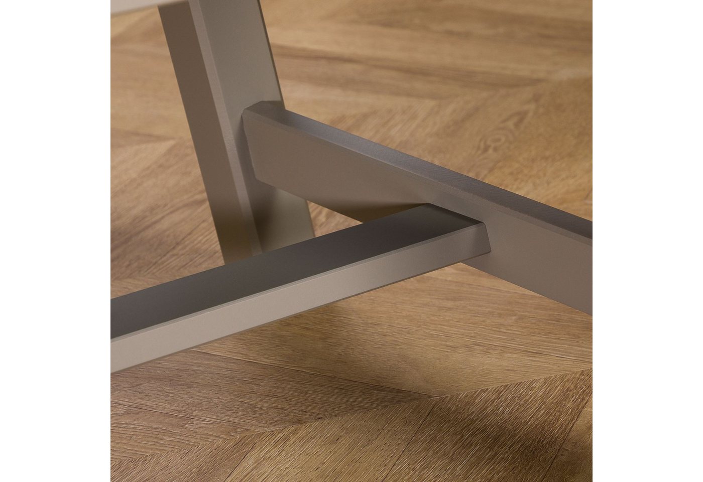 IDIMEX Couchtisch LUZERNA, Wohnzimmertisch 45x60 cm aus Massivholz, moderer Sofatisch grau – Bild 4 von 5