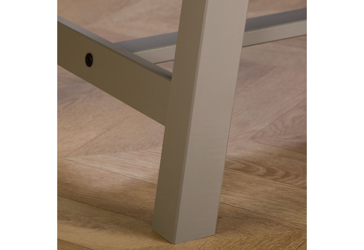 IDIMEX Couchtisch LUZERNA, Wohnzimmertisch 45x60 cm aus Massivholz, moderer Sofatisch grau – Bild 5 von 5