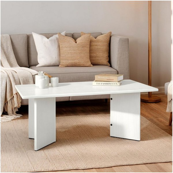IDIMEX Couchtisch MESA, moderner Wohnzimmer Tisch aus Massivholz, Sofatisch 110x60 cm weiß