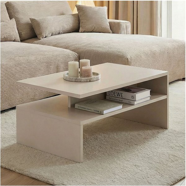 IDIMEX Couchtisch PAULINA, Beistelltisch 90x60 cm mit Ablagefläche und offenes Fach Kaschmir