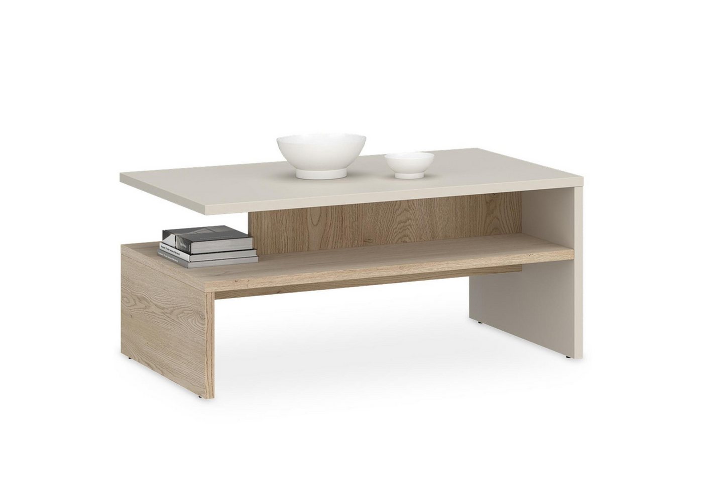 IDIMEX Couchtisch PAULINA, Beistelltisch 90x60 cm mit und offenem Fach Kaschmir/Cremona Eiche – Bild 3 von 5