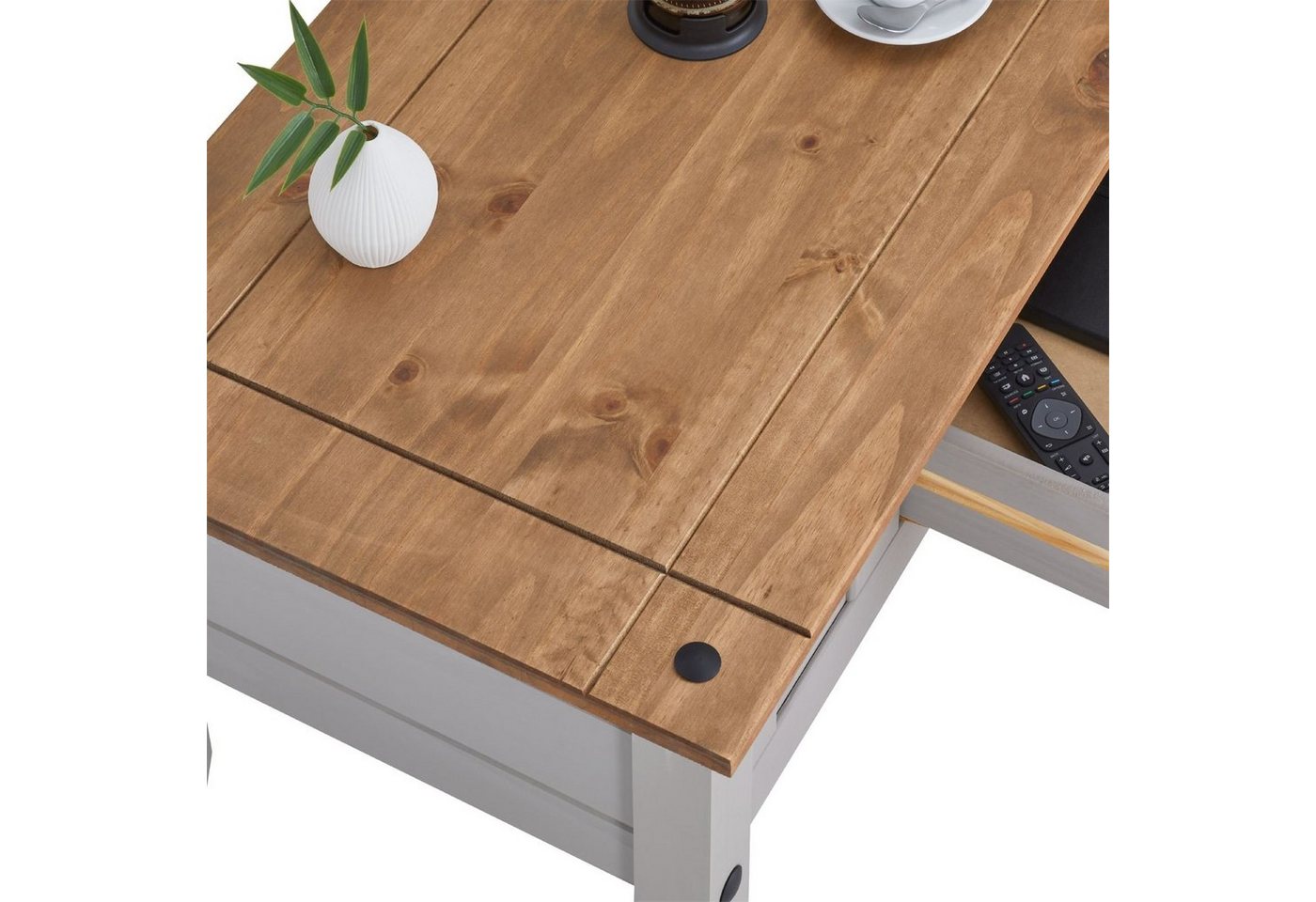 IDIMEX Couchtisch RAMON, Couchtisch Wohnzimmer Sofatisch 1 Schublade Kiefer massiv Mexiko-Stil – Bild 5 von 5
