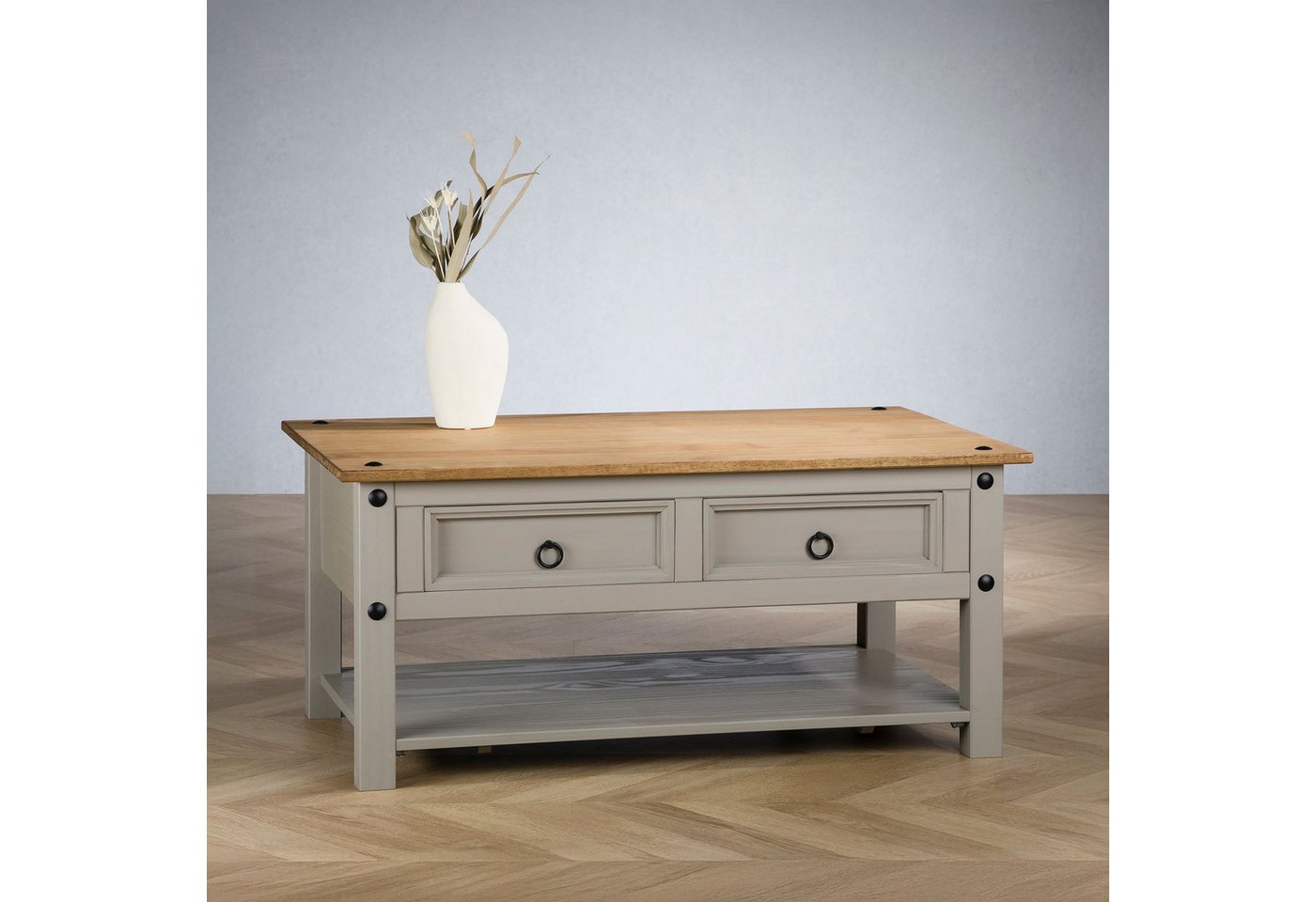 IDIMEX Couchtisch RAMON, Couchtisch aus Holz mit Stauraum Wohnzimmertisch grau/braun – Bild 3 von 5