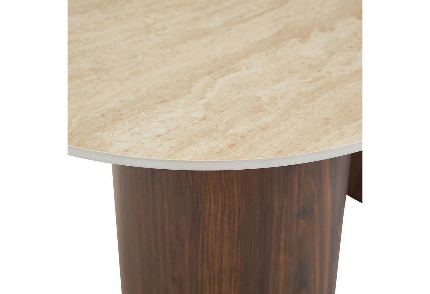 IDIMEX Couchtisch REALM, Beistelltisch 120x60 cm mit Keramikplatte Travertin/Nussbaum – Bild 5 von 5