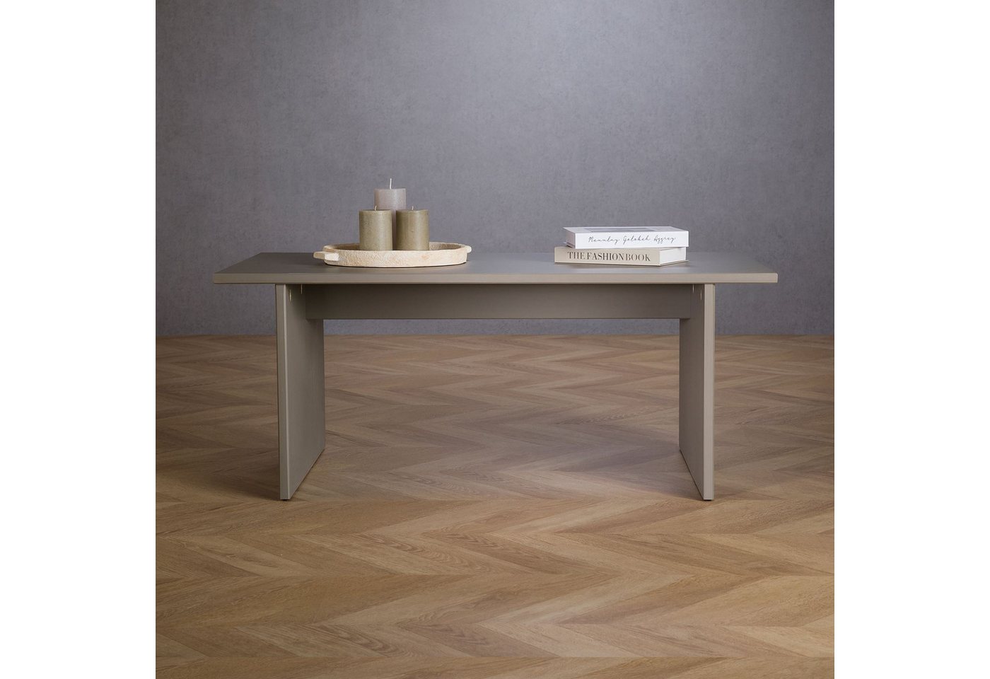 IDIMEX Couchtisch SALTO, Wohnzimmertisch aus Kiefer Massivholz, rechteckig, Sofatisch grau – Bild 2 von 5