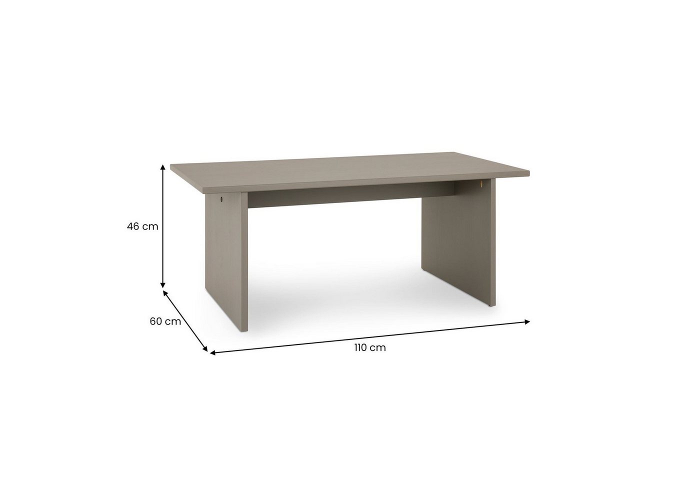 IDIMEX Couchtisch SALTO, Wohnzimmertisch aus Kiefer Massivholz, rechteckig, Sofatisch grau – Bild 5 von 5