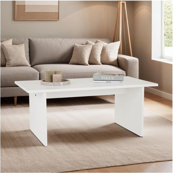 IDIMEX Couchtisch SALTO, Wohnzimmertisch aus Kiefer Massivholz, rechteckig, Sofatisch weiß