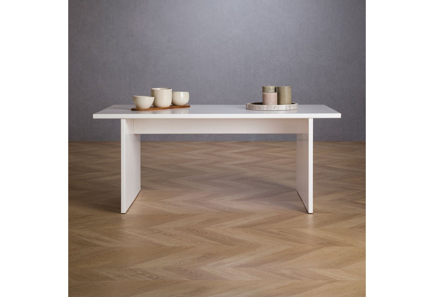IDIMEX Couchtisch SALTO, Wohnzimmertisch aus Kiefer Massivholz, rechteckig, Sofatisch weiß – Bild 2 von 5