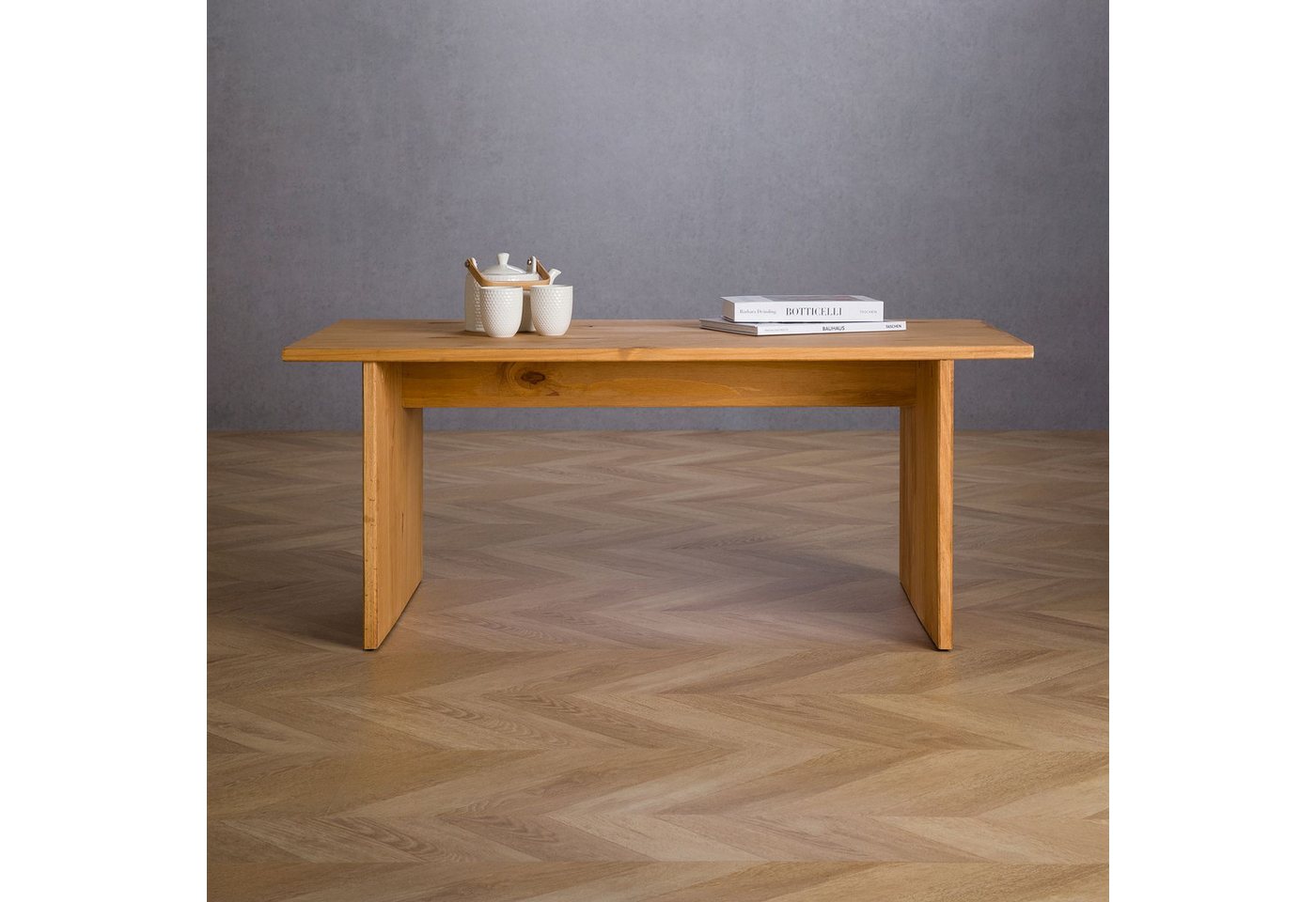 IDIMEX Couchtisch SALTO, Wohnzimmertisch aus Kiefer Massivholz, rechteckig, Sofatisch gewachst – Bild 2 von 5