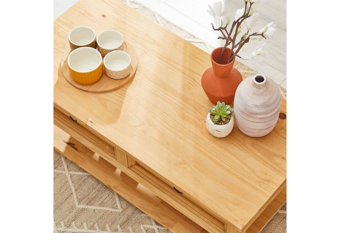 IDIMEX Couchtisch TEQUILA, Couchtisch Beistelltisch Wohnzimmertisch Sofatisch mit 2 Schubladen – Bild 4 von 5