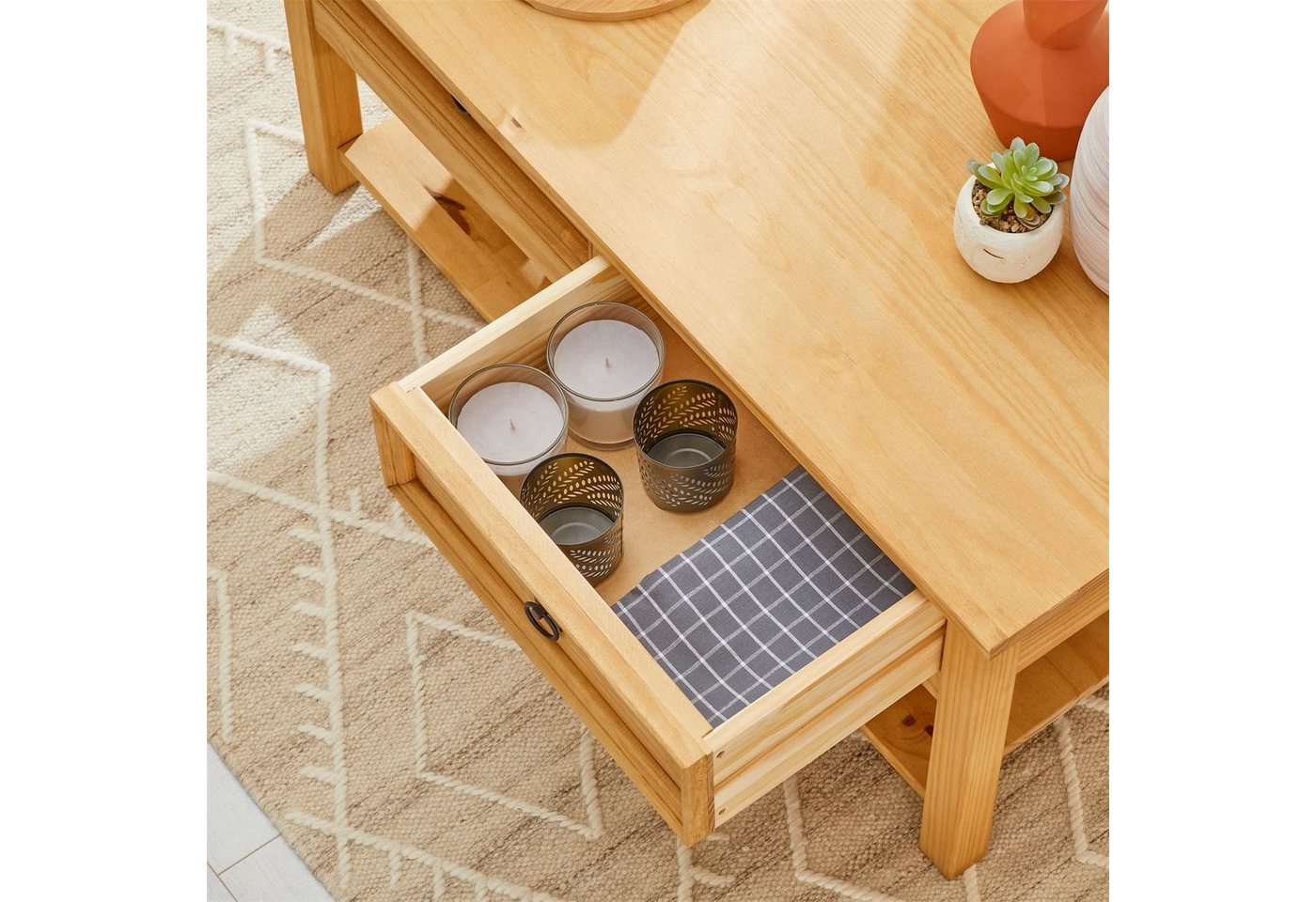 IDIMEX Couchtisch TEQUILA, Couchtisch Beistelltisch Wohnzimmertisch Sofatisch mit 2 Schubladen – Bild 5 von 5
