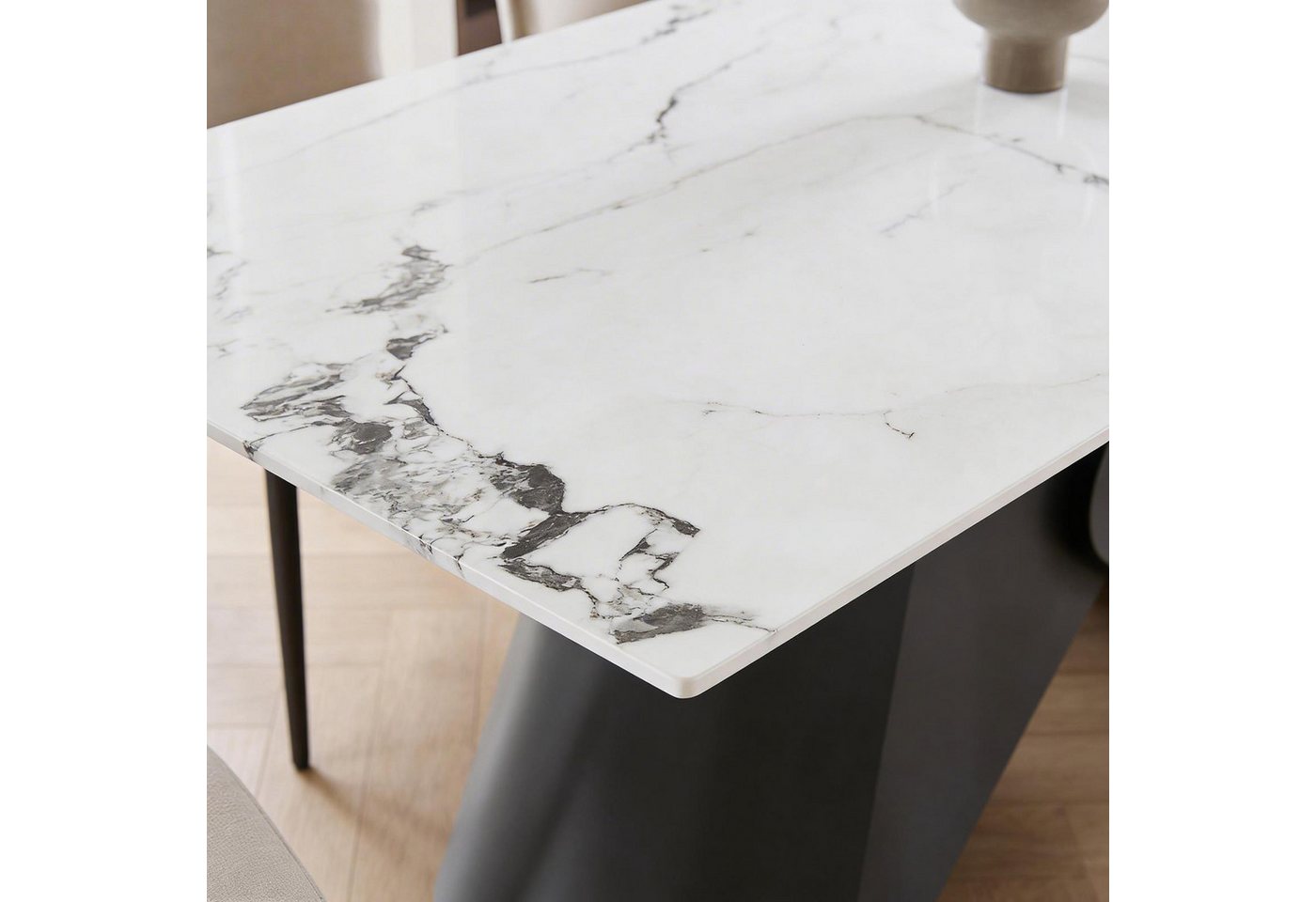 IDIMEX Esstisch LAZIO, Design Tisch 180x90 cm in Marmor-Optik aus Keramik Schwarz/Weiß – Bild 4 von 5