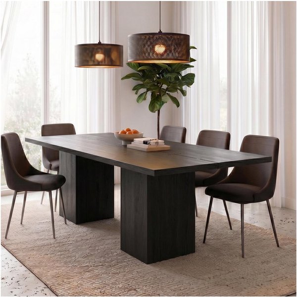 IDIMEX Esstisch MAHO, Esszimmertisch 200x100 cm aus massivem Mangoholz Schwarz