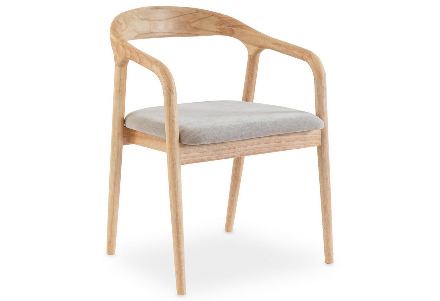 IDIMEX Esszimmerstuhl HARPER (2 St), 2er Set aus Massivholz mit gepolsterter Sitzfläche Skandi Natur/Beige – Bild 4 von 5