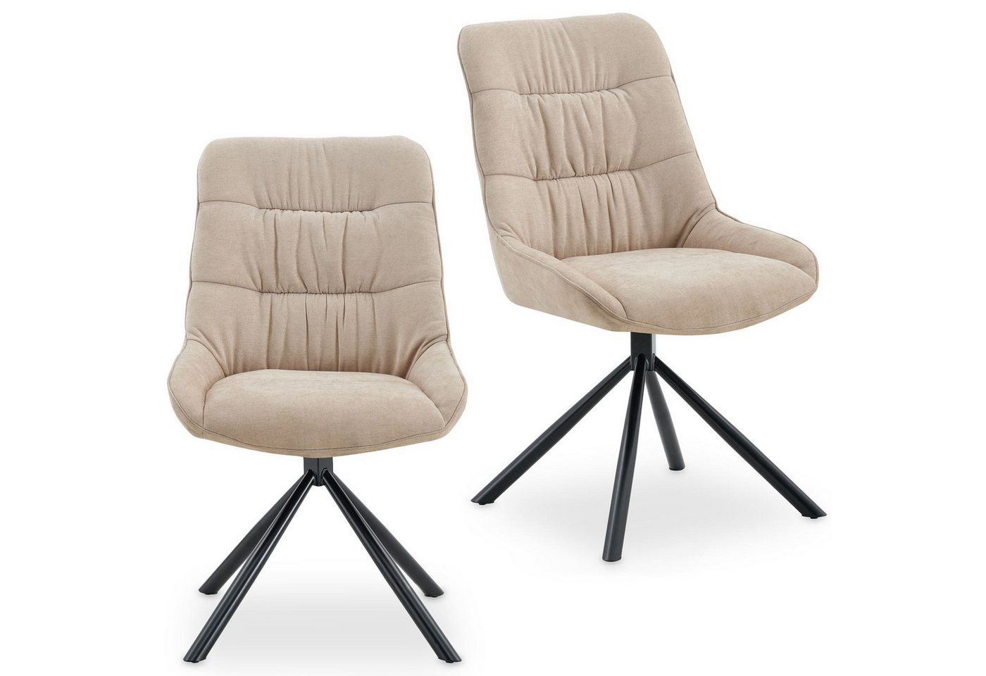 IDIMEX Esszimmerstuhl LIBRA (2 St), Polsterstühle 2er Set drehbar mit hohem Sitzkomfort Grau – Bild 2 von 5